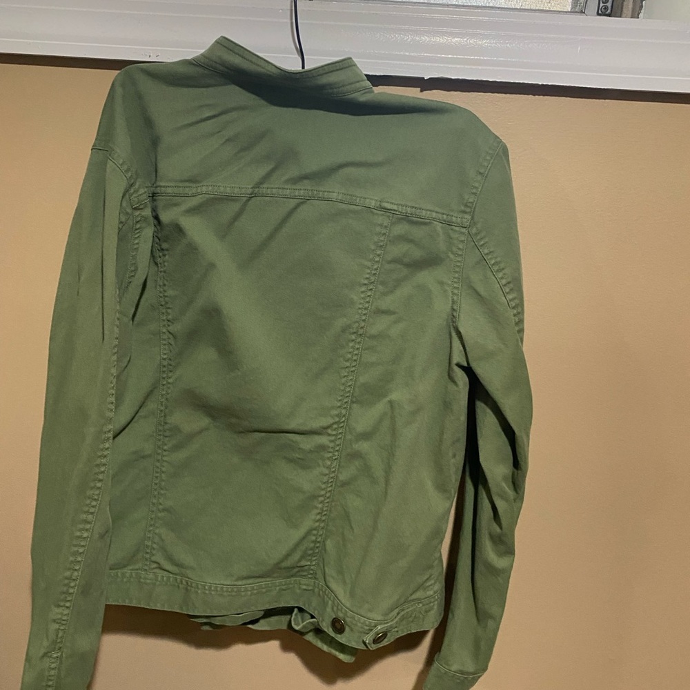 Charter Club Women's Olive Denim Suit Jacket & Pants Size L - Picture 3 of 7